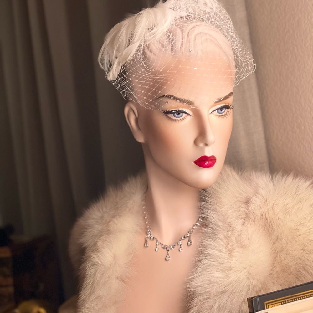 ♥️ Necklace 1950s CUBIC ZIRCONIA Rhinestone Choker, bridal, formal, price firm